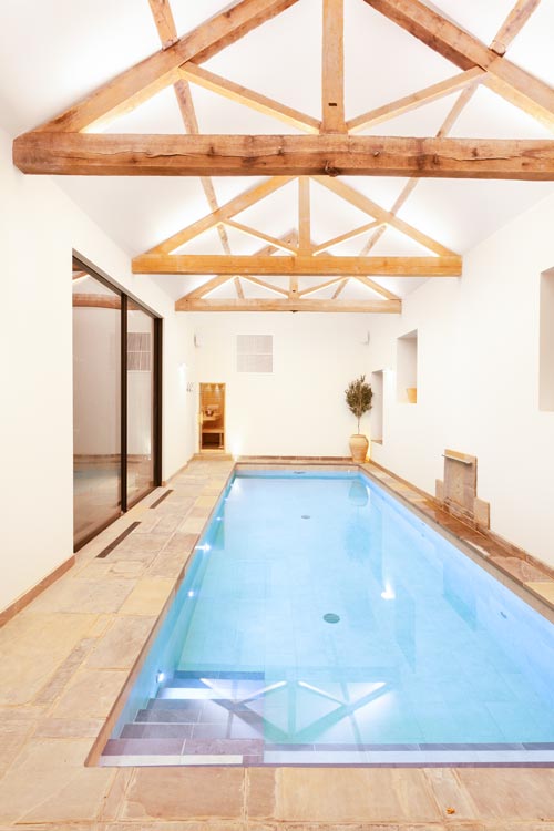 swimming pool in listed barn buckinghamshire aster lee